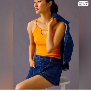 Anthropologie Bright Orange Sleeveless Strappy Tank